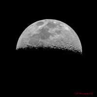 Waxing Moon - Near 1st Quarter - with extensive terminator detail
