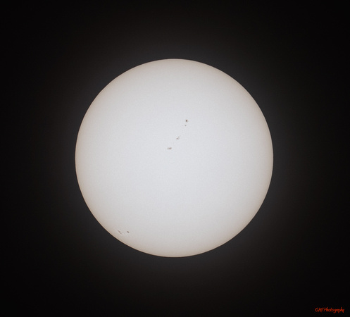 Focus established on Sun spots prior to start of eclipse - DSLR captures through a telescope