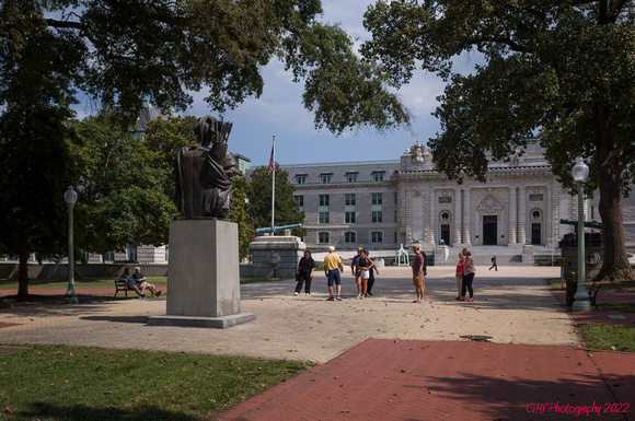 Tecumseh Statue and Bancroft Hall in Background