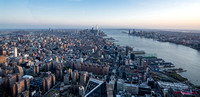 Sunset view from the Edge to the South - including Downtown Manhattan and the Hudson River