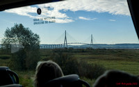 Approaching the Normandy suspension bridge enroute from Le Havre to Honfleur - 'Pont de Normandie'